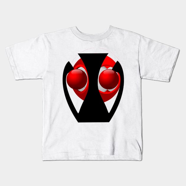 red with black abstraction Kids T-Shirt by Marccelus